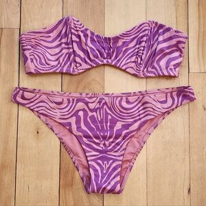 Tropic of C Cleo Bikini Top & Lo Bottom in Le Tigre Coral - S